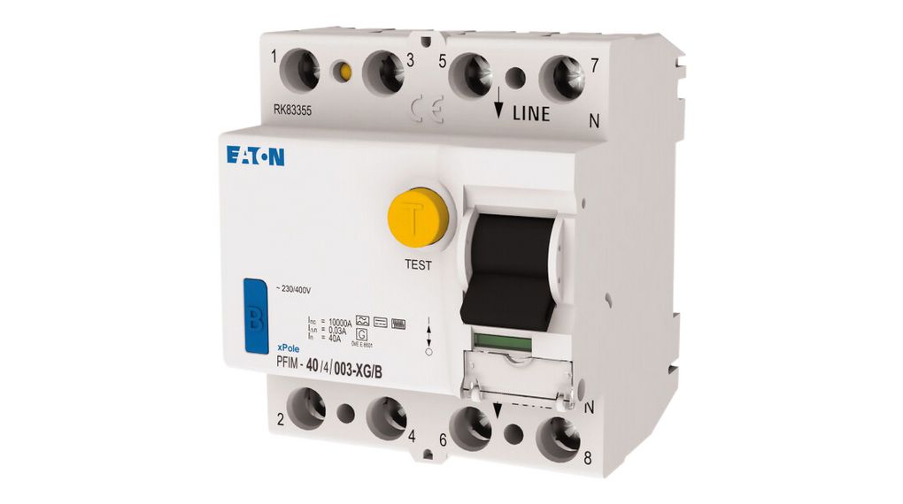 Residual Current Circuit Breaker, 4 Poles, 40A, 30mA
